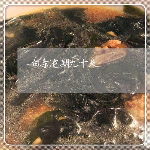 白条逾期九十天 白条逾期九十天