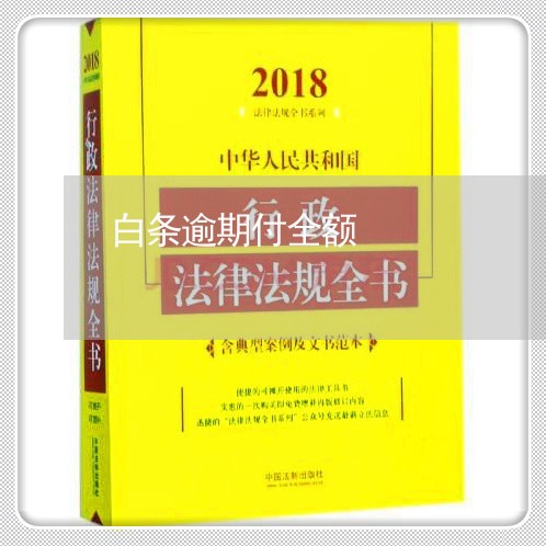 白条逾期付全额 白条逾期付全额