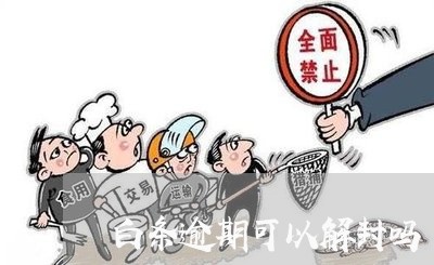 白条逾期可以解封吗 白条逾期可以解封吗