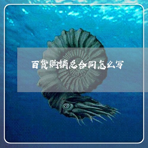 百货购销总合同怎么写/2023041617049
