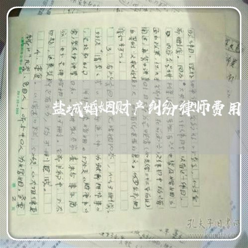 盐城婚姻财产纠纷律师费用