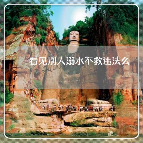 看见别人溺水不救违法么