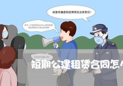 短期公建租赁合同怎么写/2023041071382