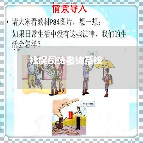 社保司法查询系统 社保司法查询系统