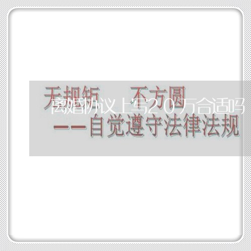 离婚协议上写20万合适吗 离婚协议上写20万合适吗