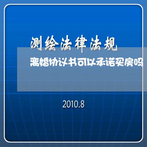 离婚协议书可以承诺买房吗