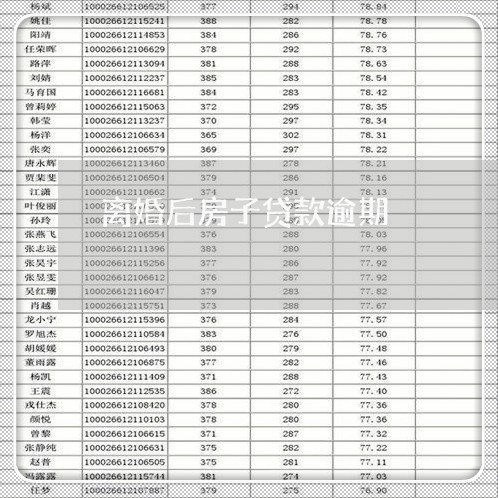 离婚后房子贷款逾期