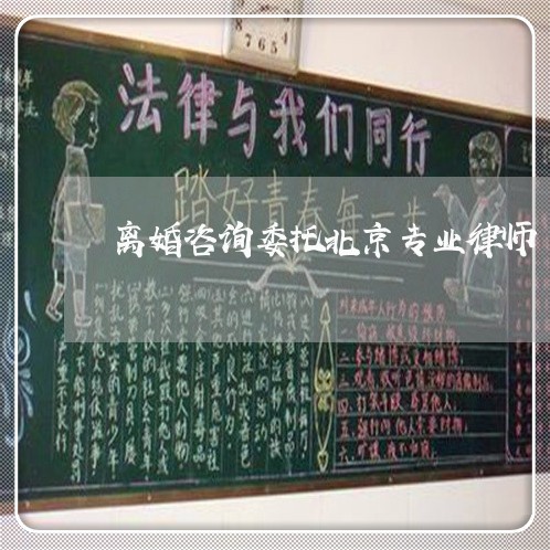 离婚咨询委托北京专业律师