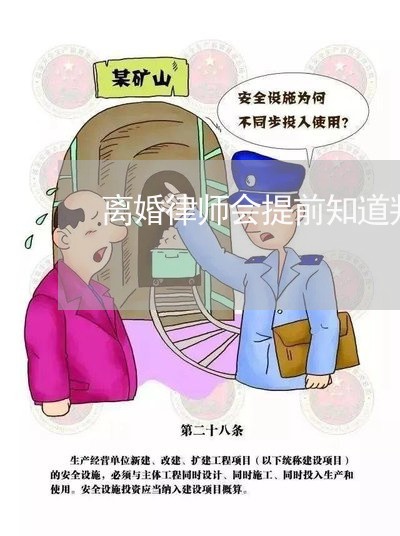 离婚律师会提前知道判决结果吗