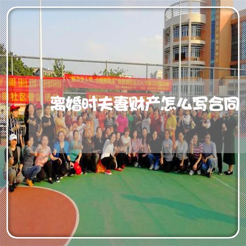 离婚时夫妻财产怎么写合同/2023011697048 离婚时夫妻财产怎么写合同/2023011697048
