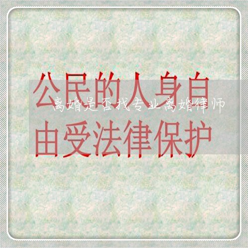 离婚是否找专业离婚律师