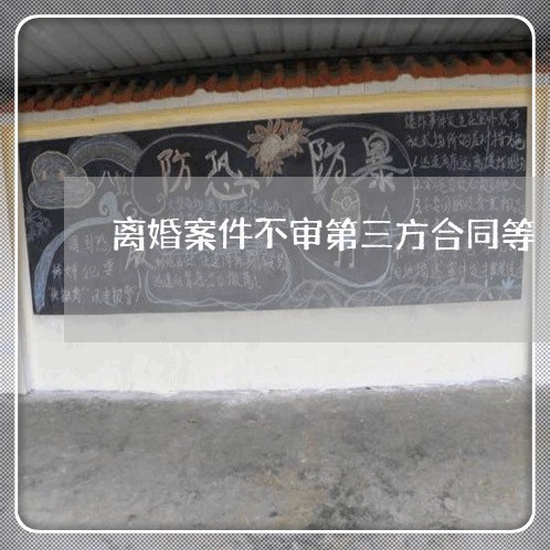 离婚案件不审第三方合同等/2023041326049