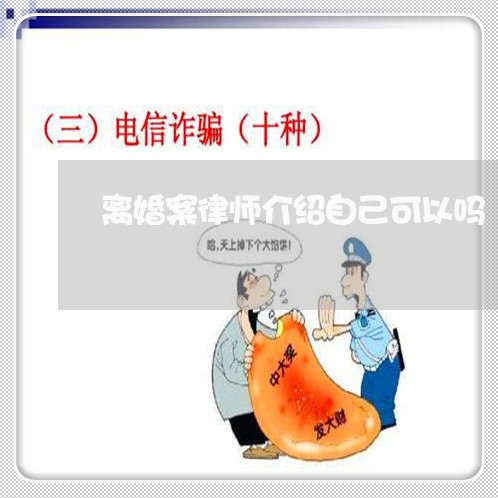 离婚案律师介绍自己可以吗/2023060937492