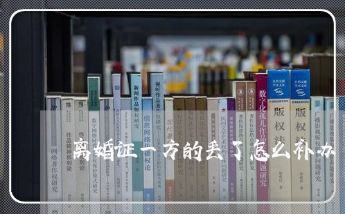 离婚证一方的丢了怎么补办/2023060216158