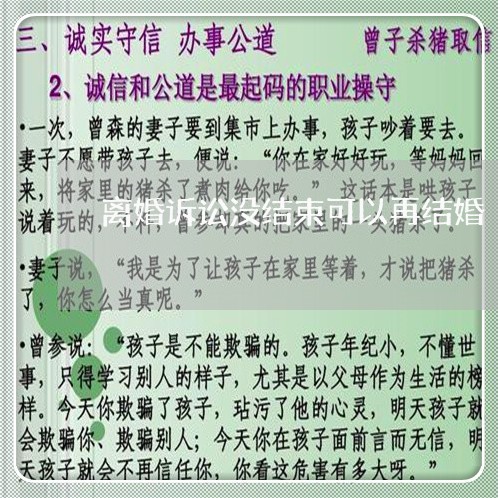 离婚诉讼没结束可以再结婚