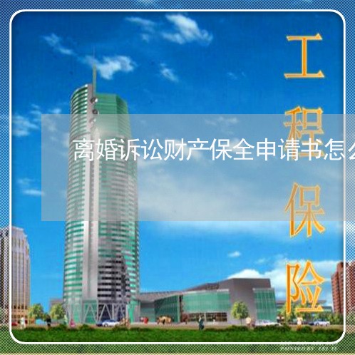 离婚诉讼财产保全申请书怎么写