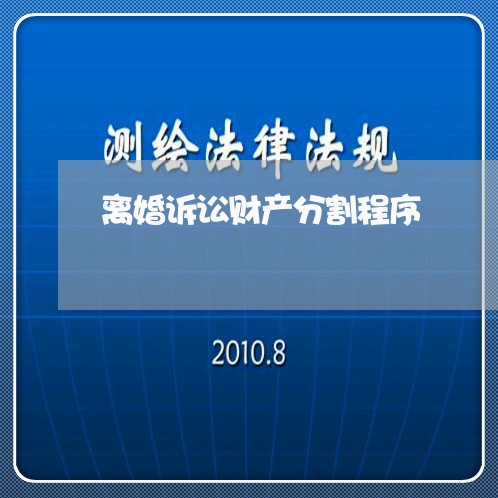 离婚诉讼财产分割程序