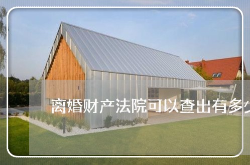 离婚财产法院可以查出有多少钱吗 离婚财产法院可以查出有多少钱吗