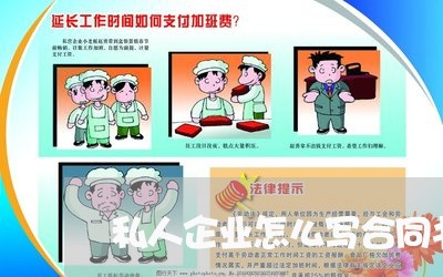 私人企业怎么写合同书范本/2023060598363