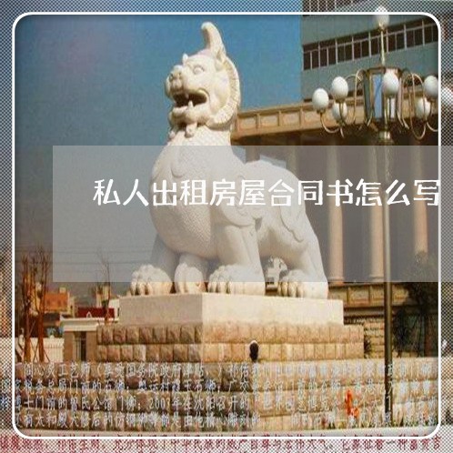 私人出租房屋合同书怎么写/2023060661815
