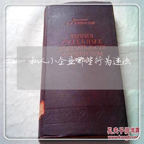 私人小企业哪些行为违法 私人小企业哪些行为违法