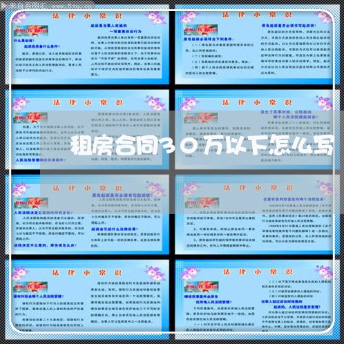 租房合同30万以下怎么写/2023040217282