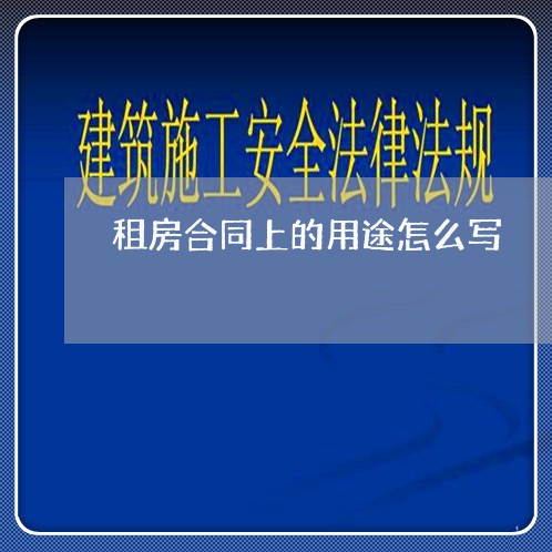 租房合同上的用途怎么写/2023040942636