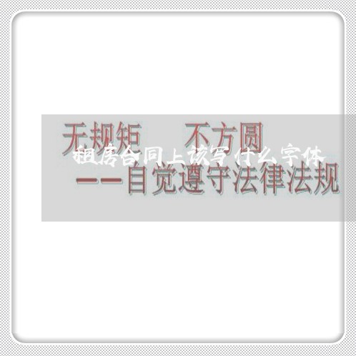 租房合同上该写什么字体/2023040414957 租房合同上该写什么字体/2023040414957