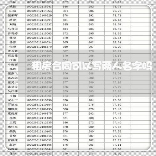 租房合同可以写两人名字吗/2023060386946