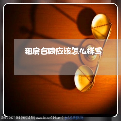 租房合同应该怎么样写/2023022713827
