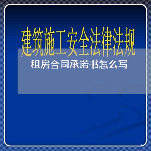 租房合同承诺书怎么写/2023011715067 租房合同承诺书怎么写/2023011715067