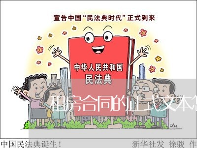 租房合同的正式文本怎么写/2023041100372