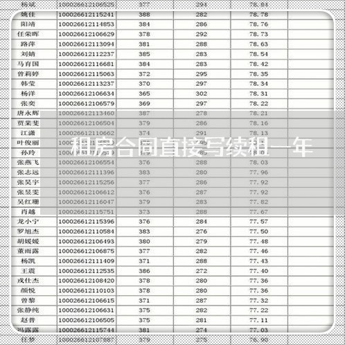 租房合同直接写续租一年/2023042079603