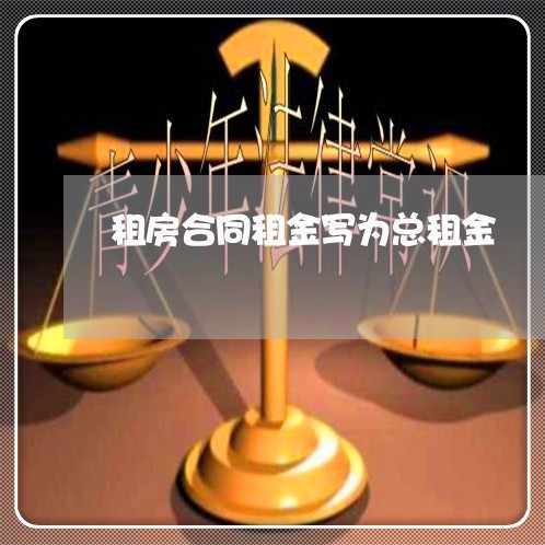 租房合同租金写为总租金/2023041305937