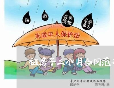 租房子三个月合同范本怎么写/2023061607937