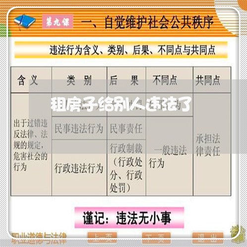 租房子给别人违法了