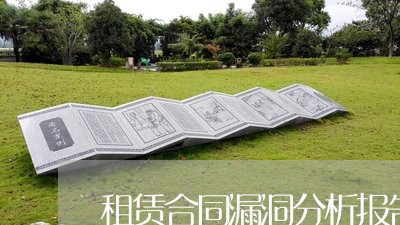 租赁合同漏洞分析报告怎么写/2023041272614