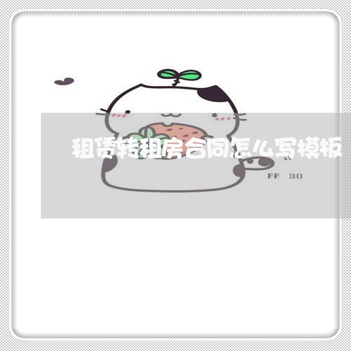租赁转租房合同怎么写模板/2023040458582