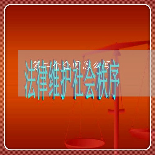 第二个合同怎么写/2023041482734