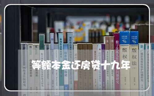 等额本金还房贷十九年/2023041757160