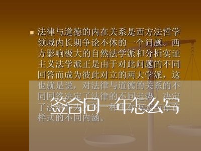 签合同一年怎么写/2023042261270