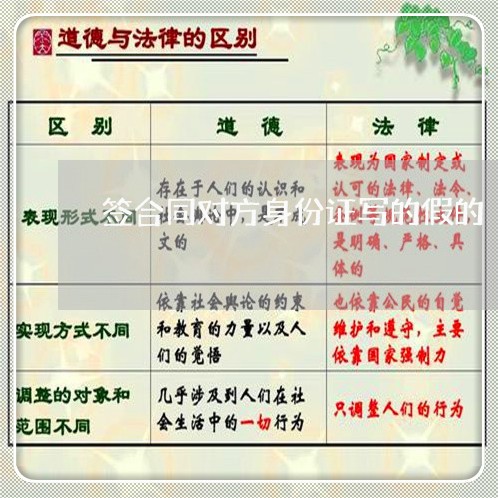 签合同对方身份证写的假的/2023061526041