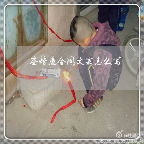 签婚庆合同文案怎么写/2023022788503 签婚庆合同文案怎么写/2023022788503