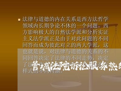 管城法院诉讼服务热线