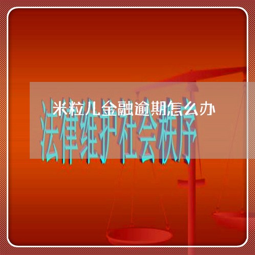 米粒儿金融逾期怎么办