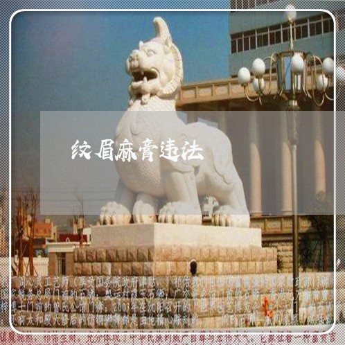 纹眉麻膏违法 纹眉麻膏违法
