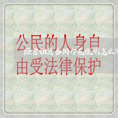 经营租赁合同印花说明怎么写/2023041006928
