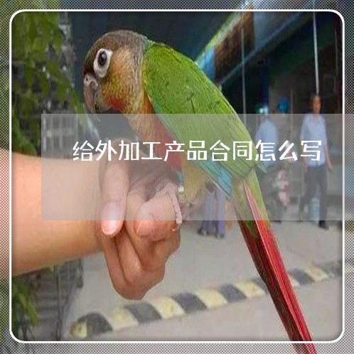 给外加工产品合同怎么写/2023011773525 给外加工产品合同怎么写/2023011773525