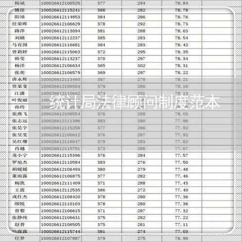 统计局法律顾问制度范本