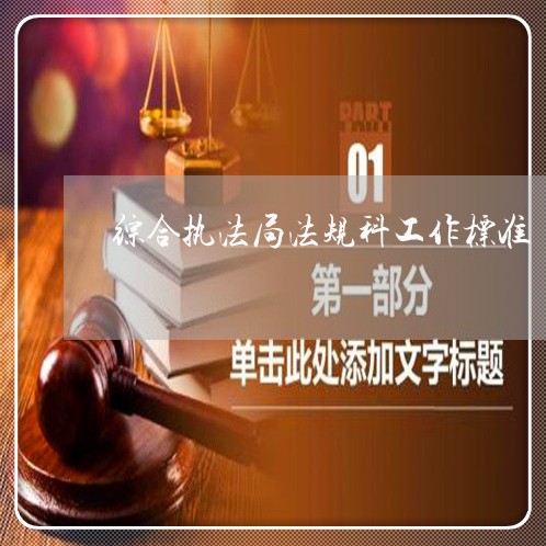 综合执法局法规科工作标准 综合执法局法规科工作标准
